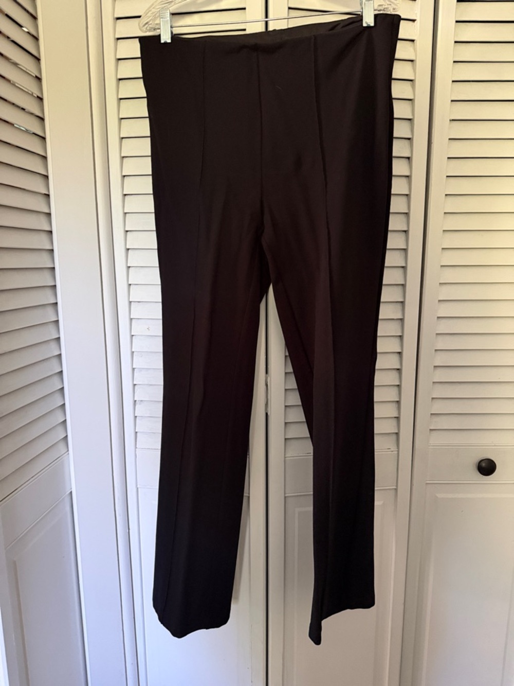 Classic Black Pull-On Straight-Leg Trousers